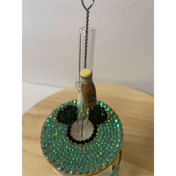 Starbucks Disney coffee handmade glass cup with straw topper - Picture 6 of 6